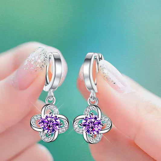 Crystal Four-Leaf Clover Ear Cuffs