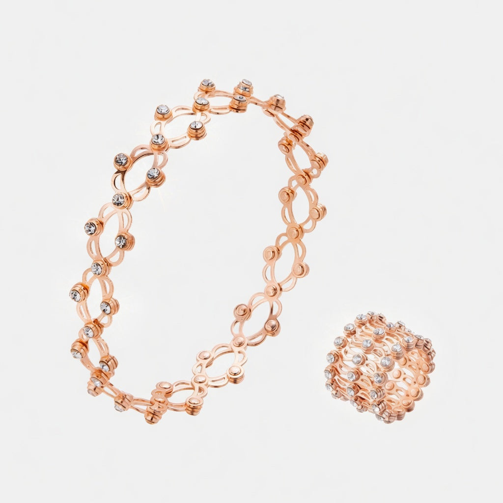 Adjustable Stretchy Ring - Rose Gold & Silver