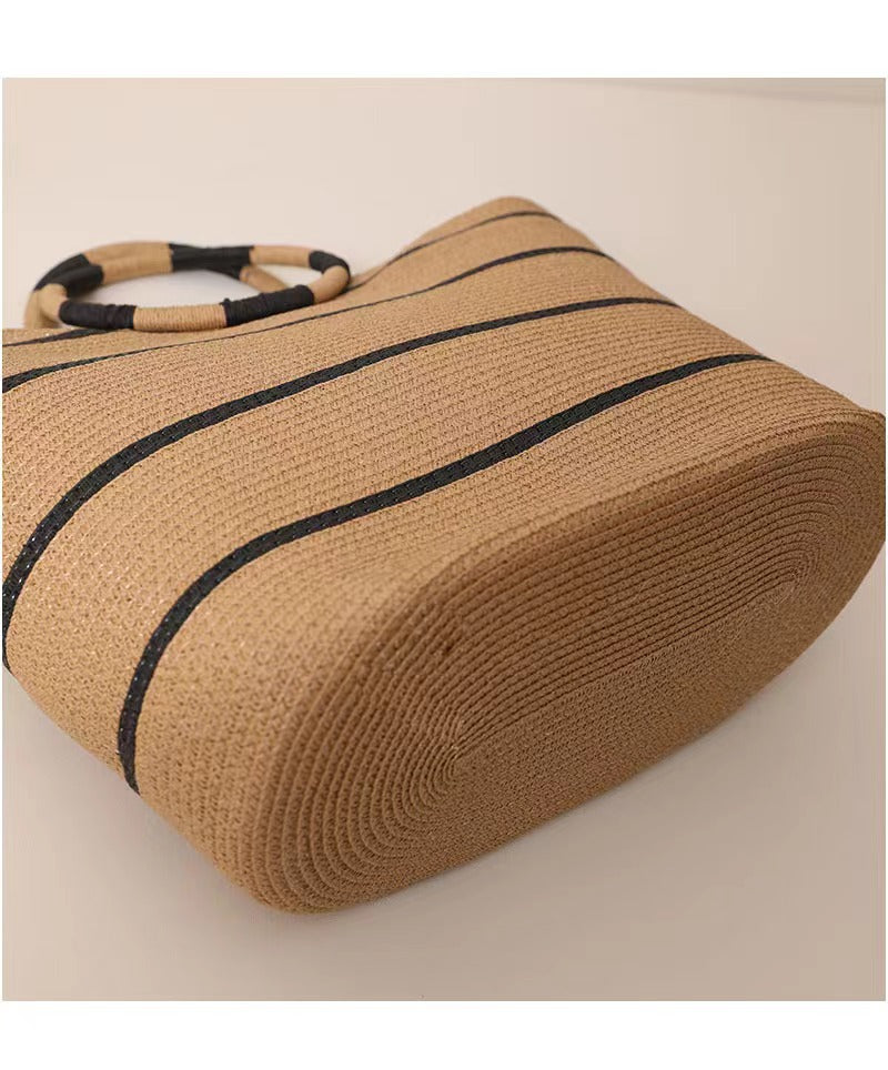 Round Straw Beach Bag
