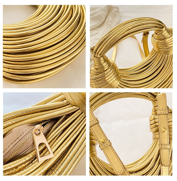 Metallic Chain Crossbody Bag