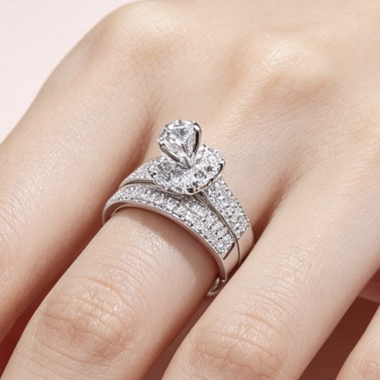 Platinum-Plated Diamond Octagon Ring
