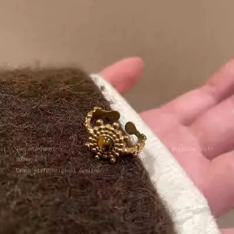 Vintage Tiger Eye Open Ring