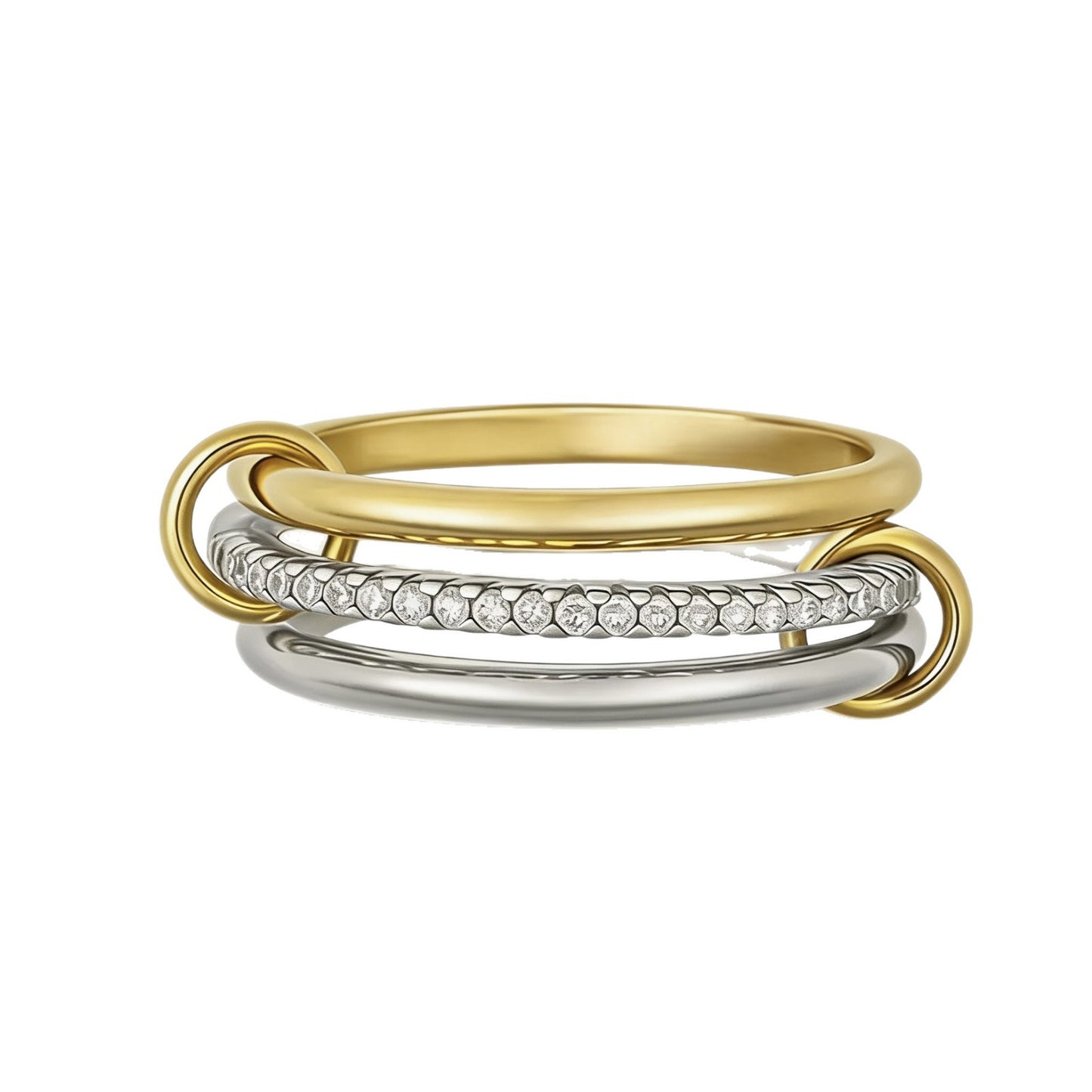 Interlocking Zircon Triple Ring Set