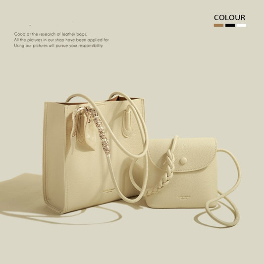 Leather Shoulder Bag Set