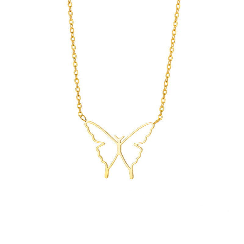 Gold-Plated Bow Knot Stainless Steel Necklace