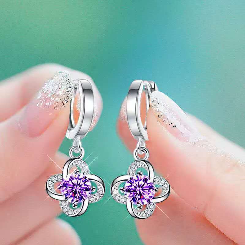 Crystal Four-Leaf Clover Ear Cuffs