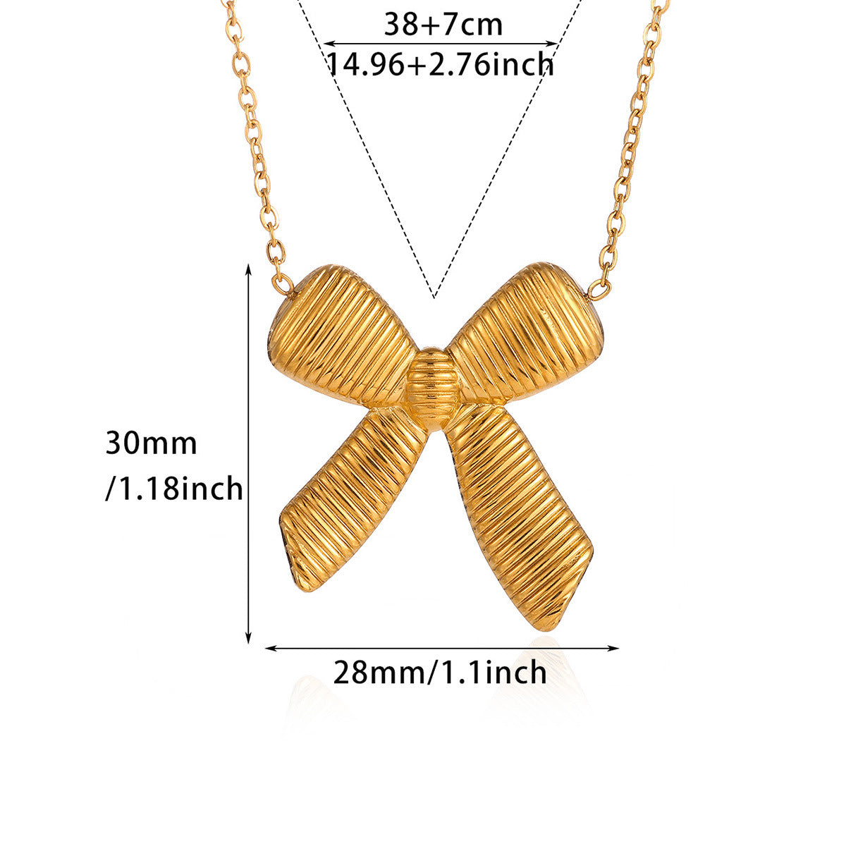 Gold-Plated Bow Knot Stainless Steel Necklace