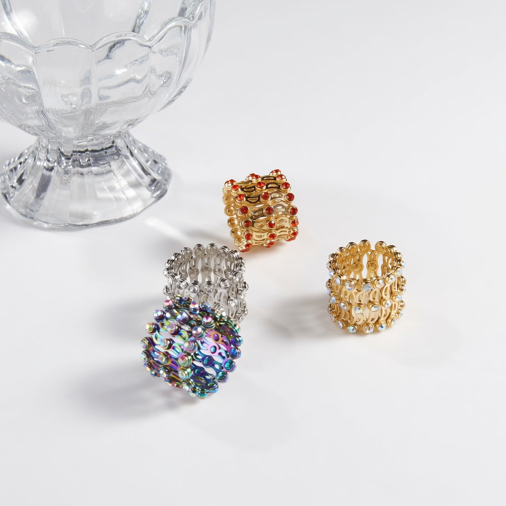 Adjustable Stretchy Ring - Rose Gold & Silver