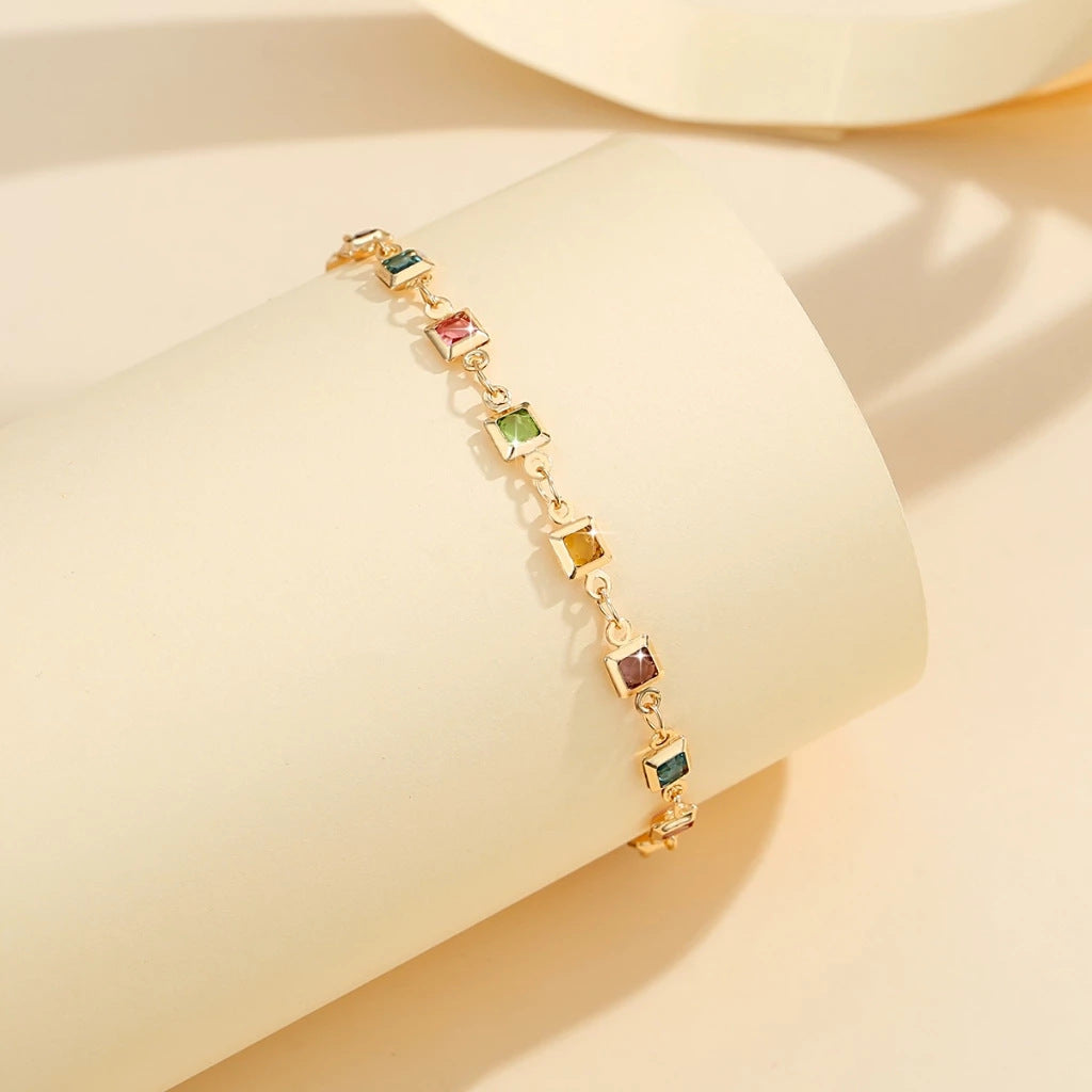 Rainbow Zircon Copper Bracelet