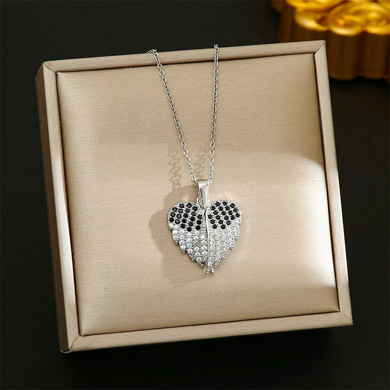 Wings & Heart Titanium Steel Necklace