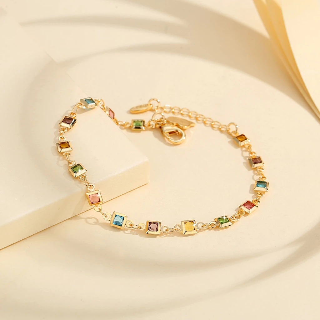 Rainbow Zircon Copper Bracelet