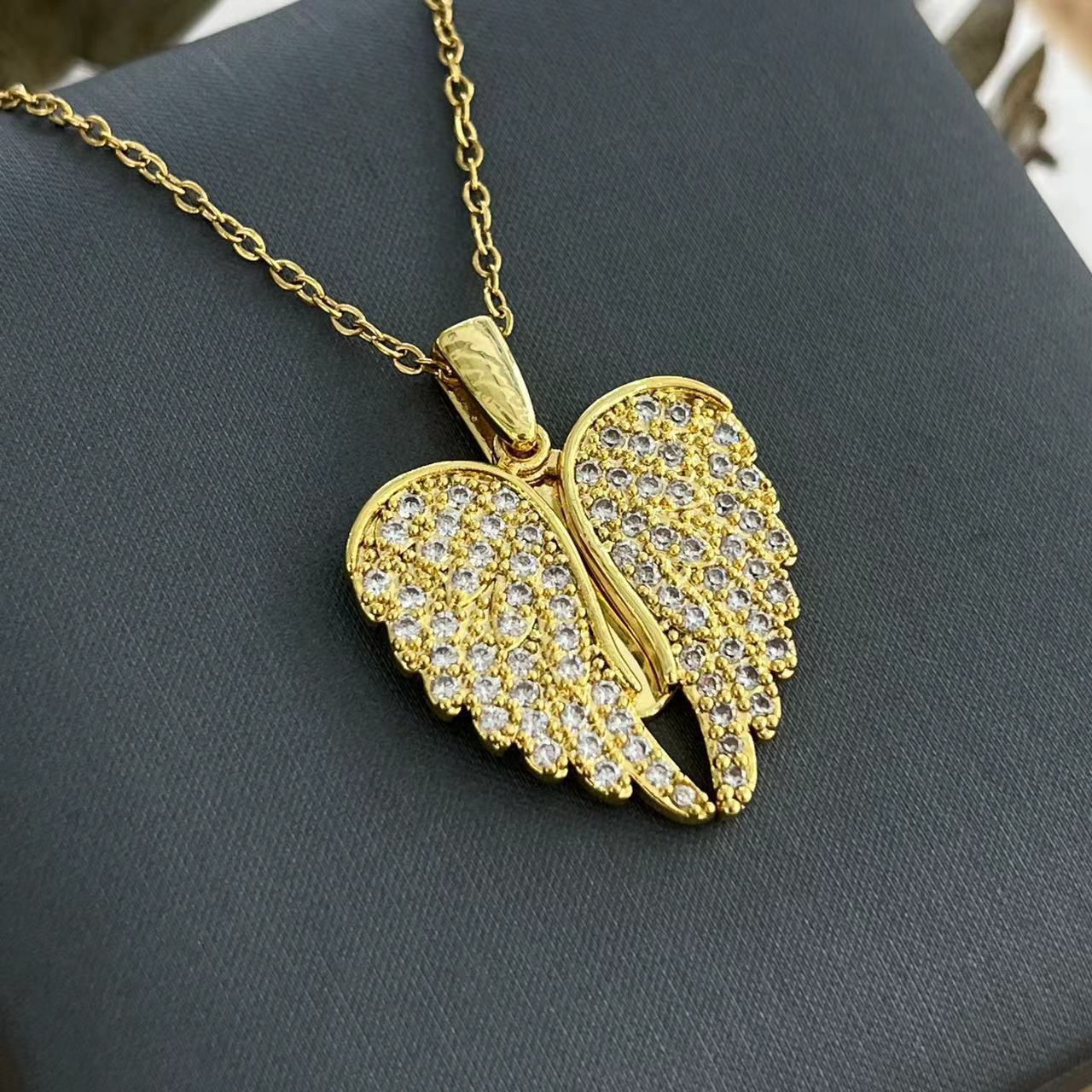 Wings & Heart Titanium Steel Necklace