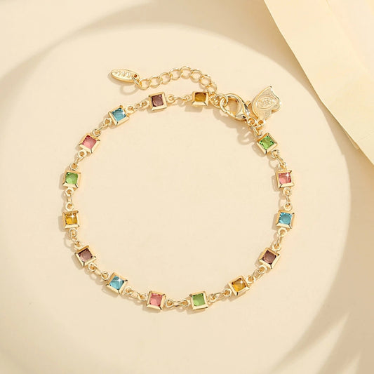 Rainbow Zircon Copper Bracelet