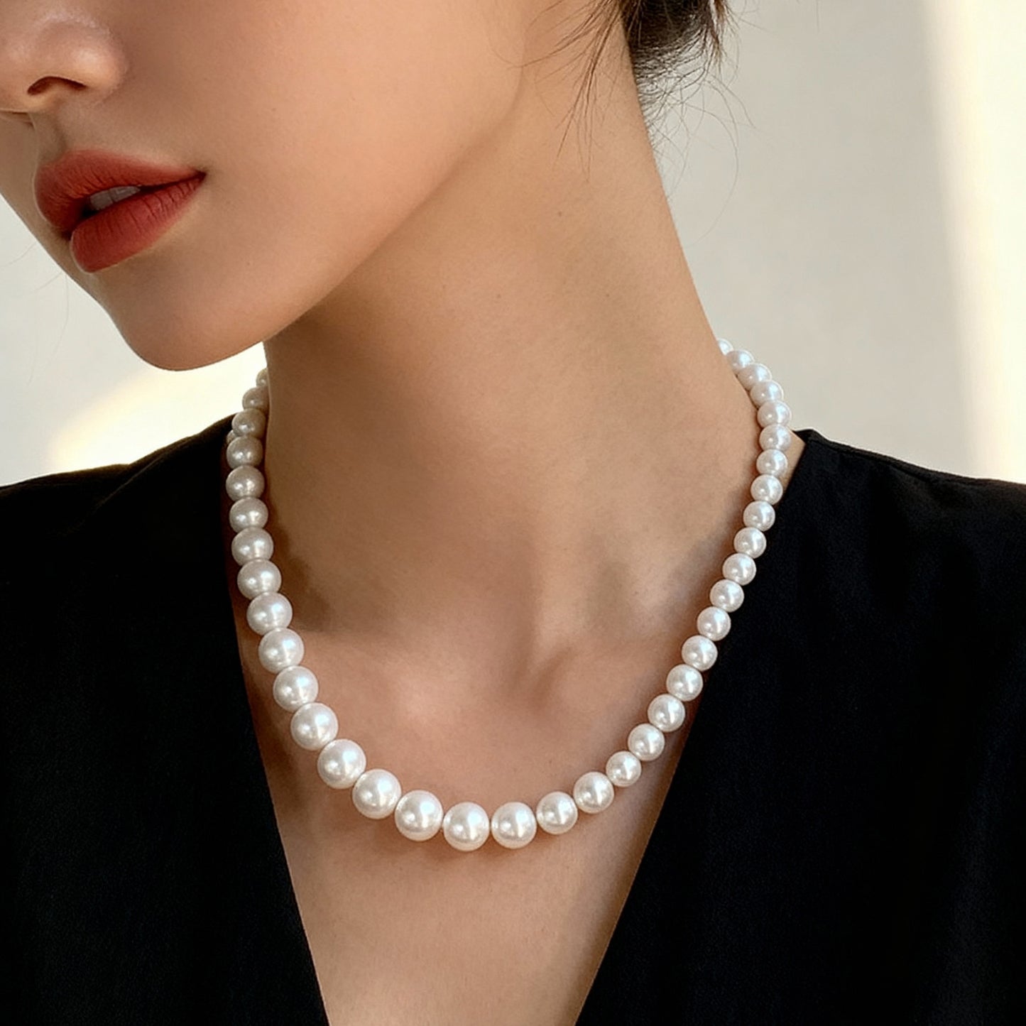 Baroque Pearl Platinum-Plated Necklace