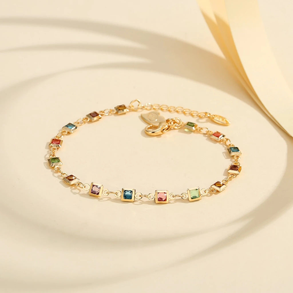Rainbow Zircon Copper Bracelet