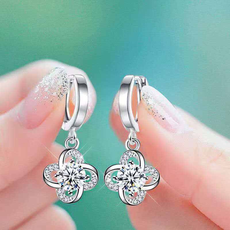 Crystal Four-Leaf Clover Ear Cuffs