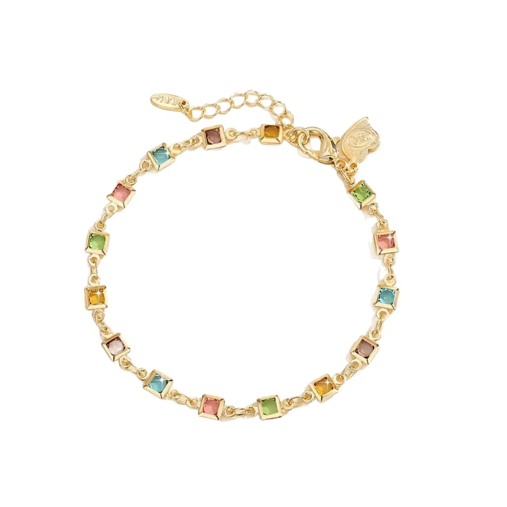 Rainbow Zircon Copper Bracelet